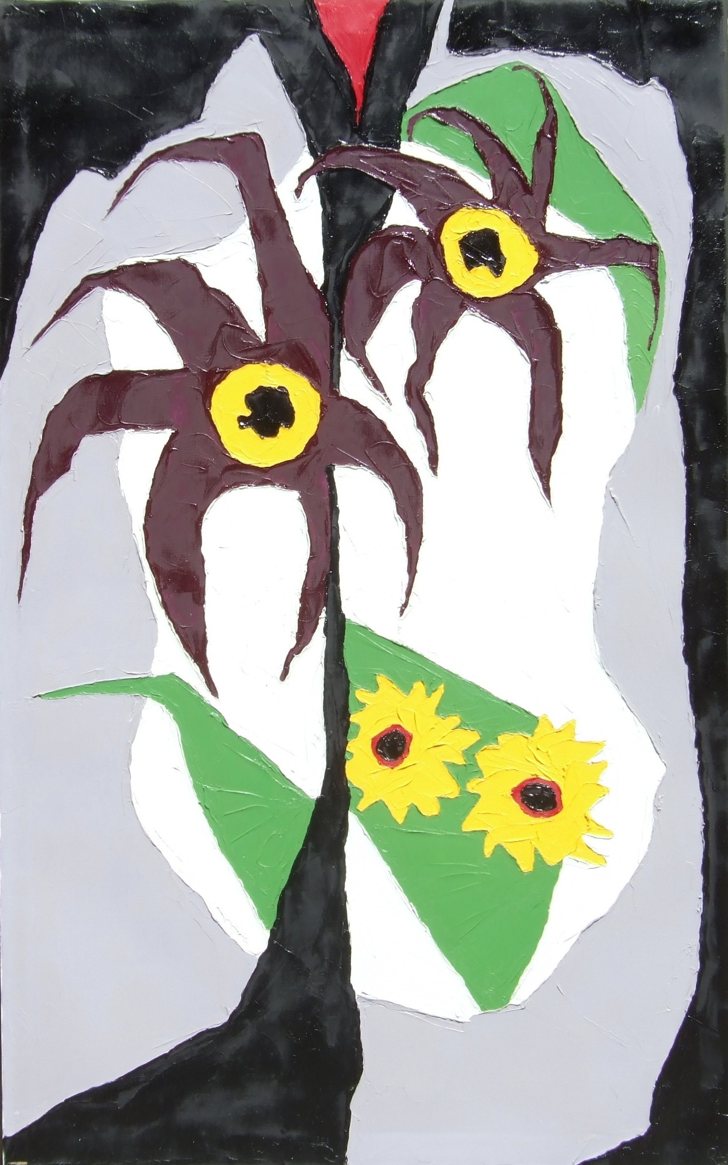 PURPLE FLOWERS 48X30