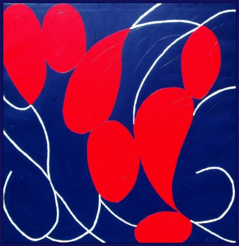 RED FLOWERS 48X48