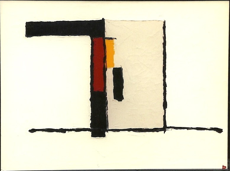 ABSTRACT WITH RED 36X48